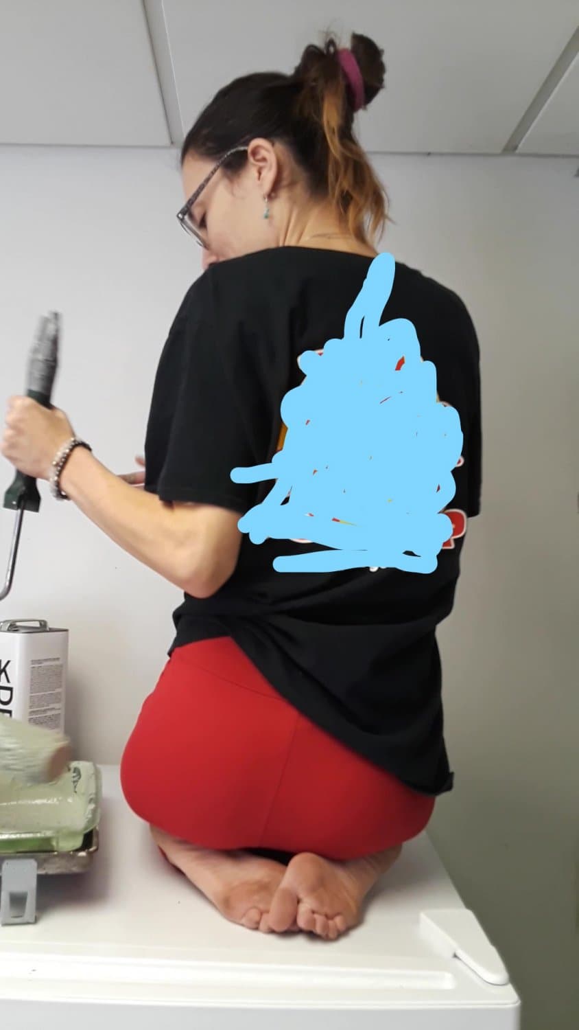 painting the office while being creeped