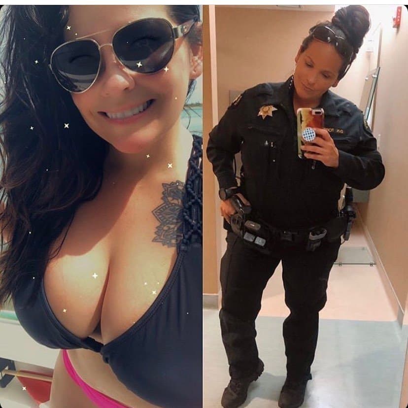 Off duty c0p pulls out her massive titties on camera for Mardi Gras