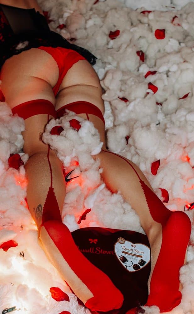 Red Lingerie, Red Stockings, Red High Heels