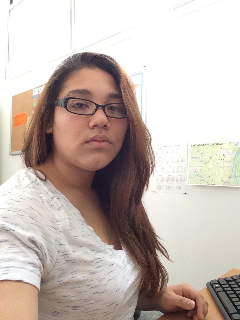 Bored latina nerd flashes alot during class