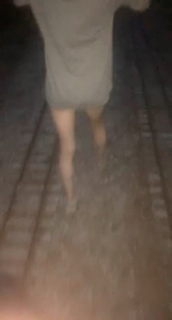 Slut gets fucked in the woods and cum on her chest