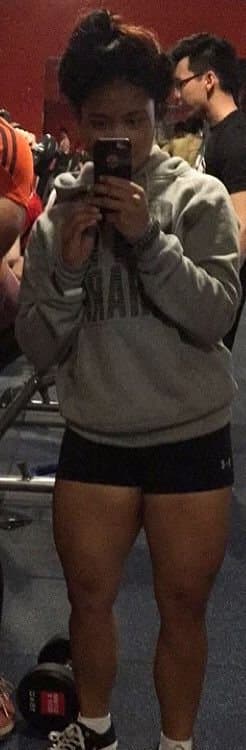 My favourite fitness girl with big thigh but I like her thigh more But she arrogance type