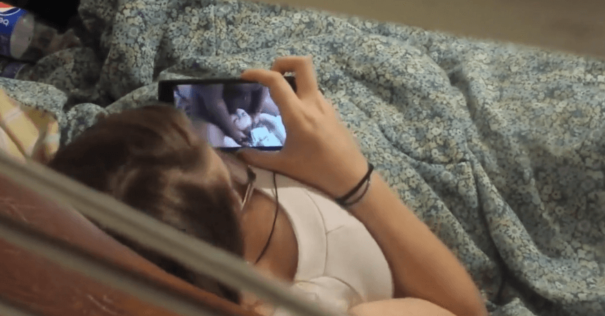 Caught an orgasm while watching lesbian porn