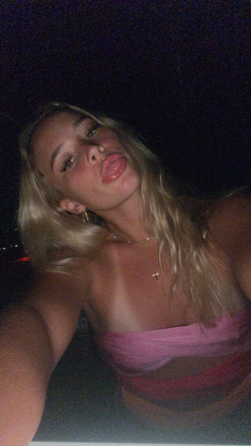 perfect blonde fit couple in matching red pjs