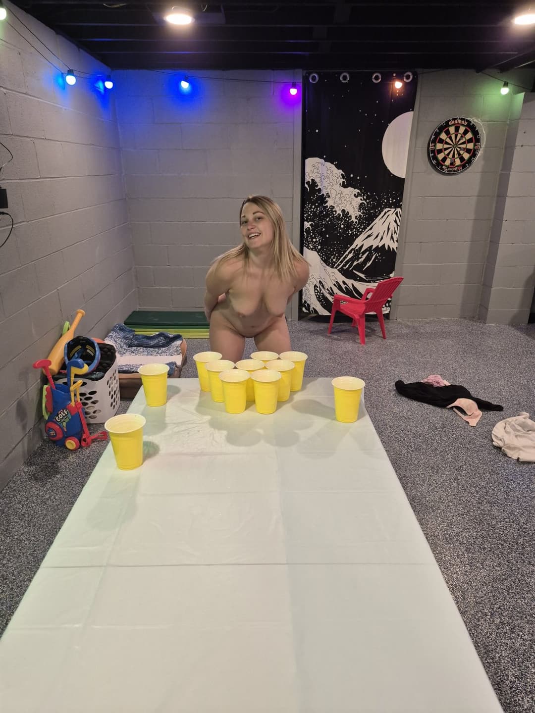 Click to view full size Slutwife gets nude in basement