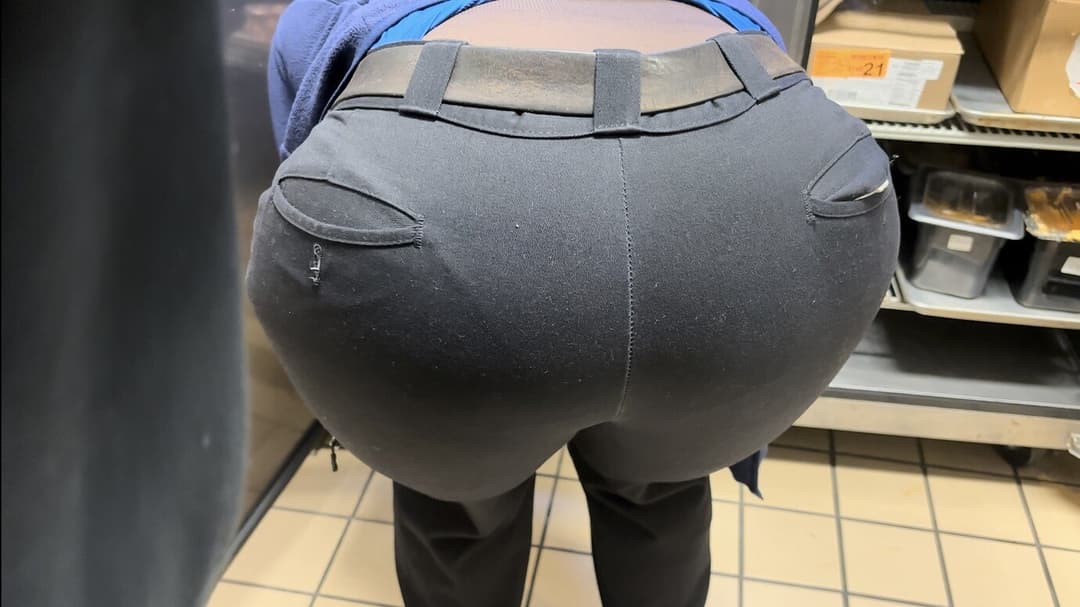 Click to view full size closeups of my big booty ebony milf managers bending over for me