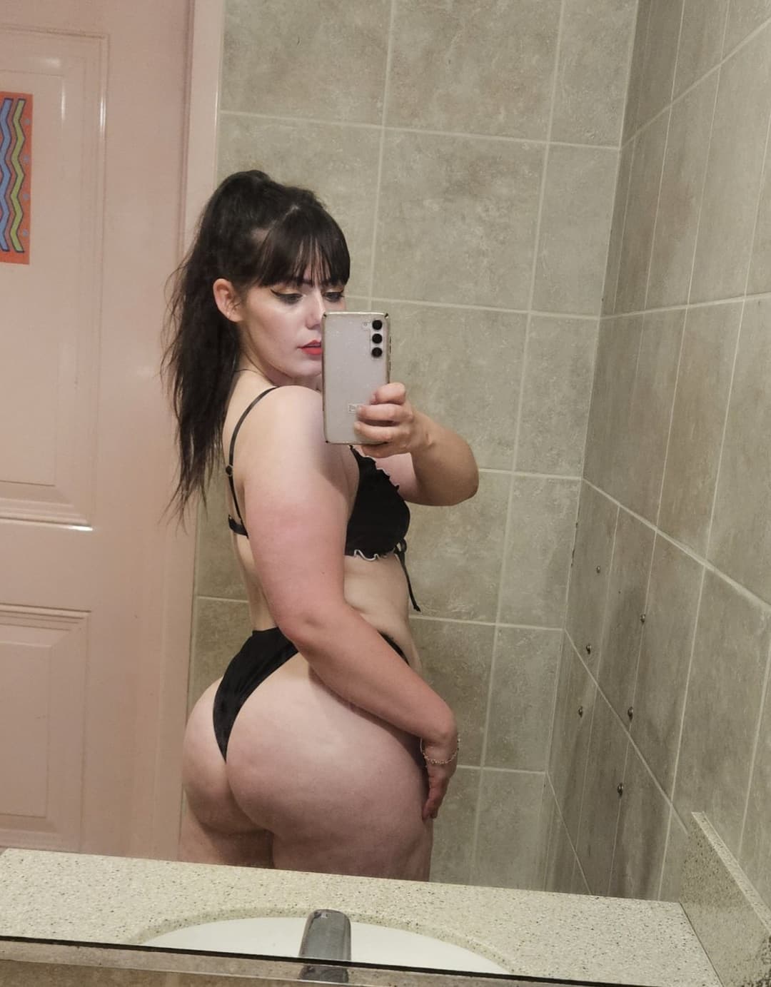Thick Sexy Pale Skin Barista with Bangs