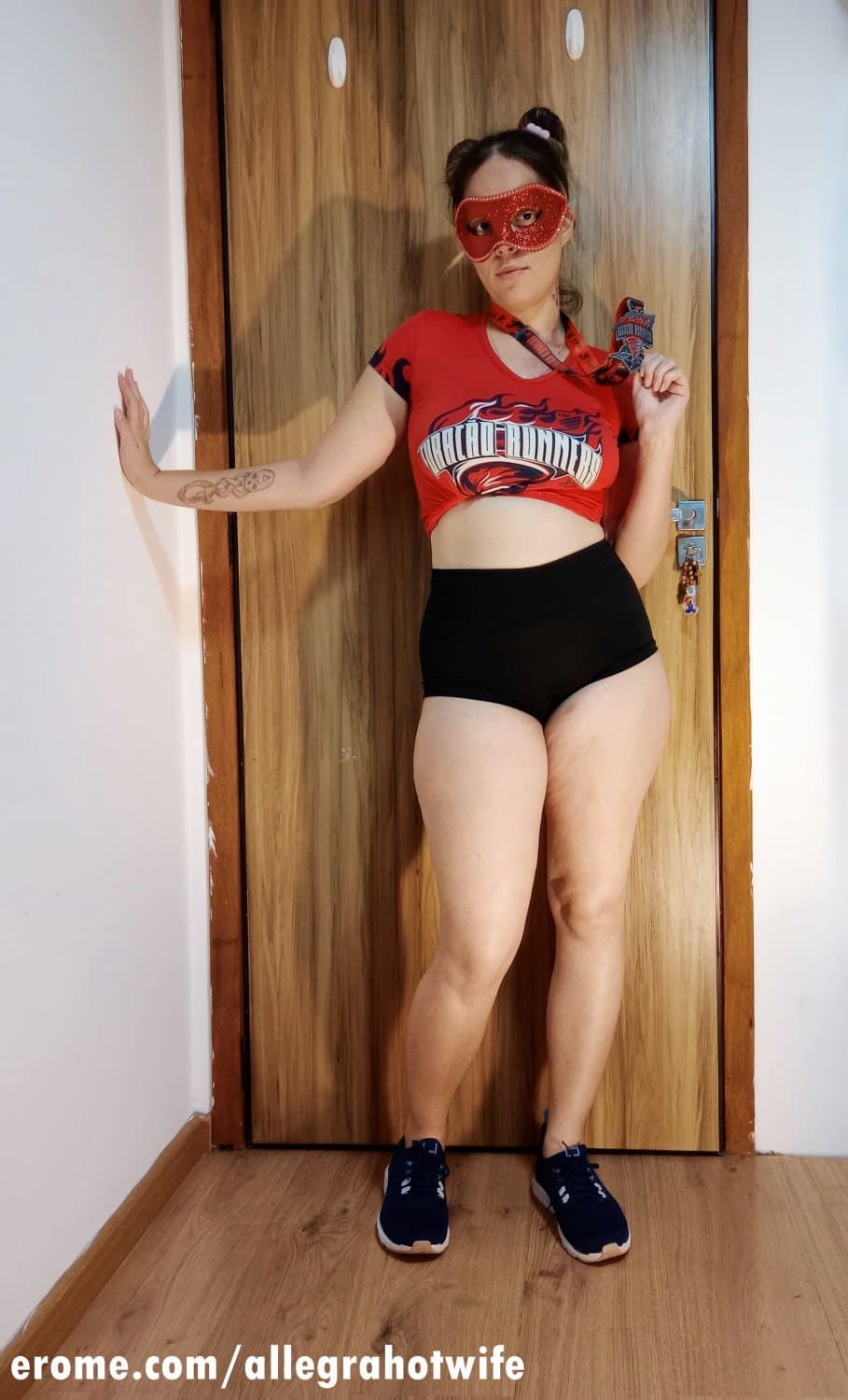 Esposa Allegra depois da corrida