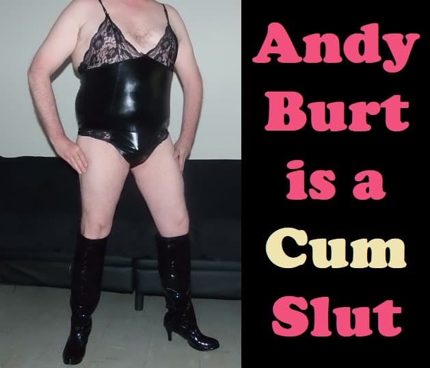Crossdresser Andy Burt in Vinyl Bodysuit