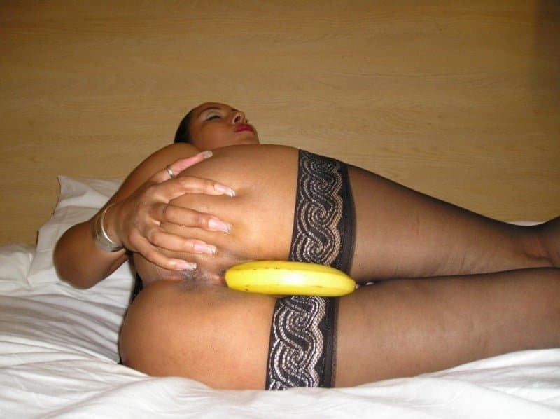 Classic Pornstar Danica Collins with a banana up her ass