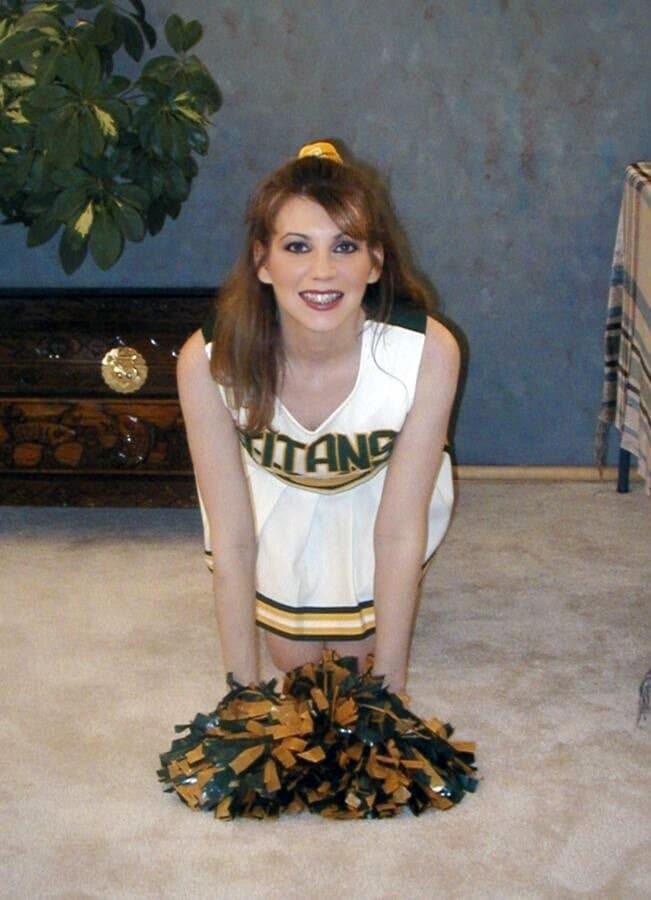 Patti as a cheerleader