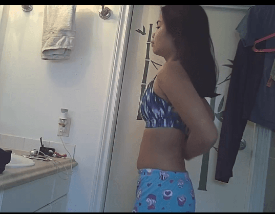 Click to view full size Asian teen on hidden cam in bathroom