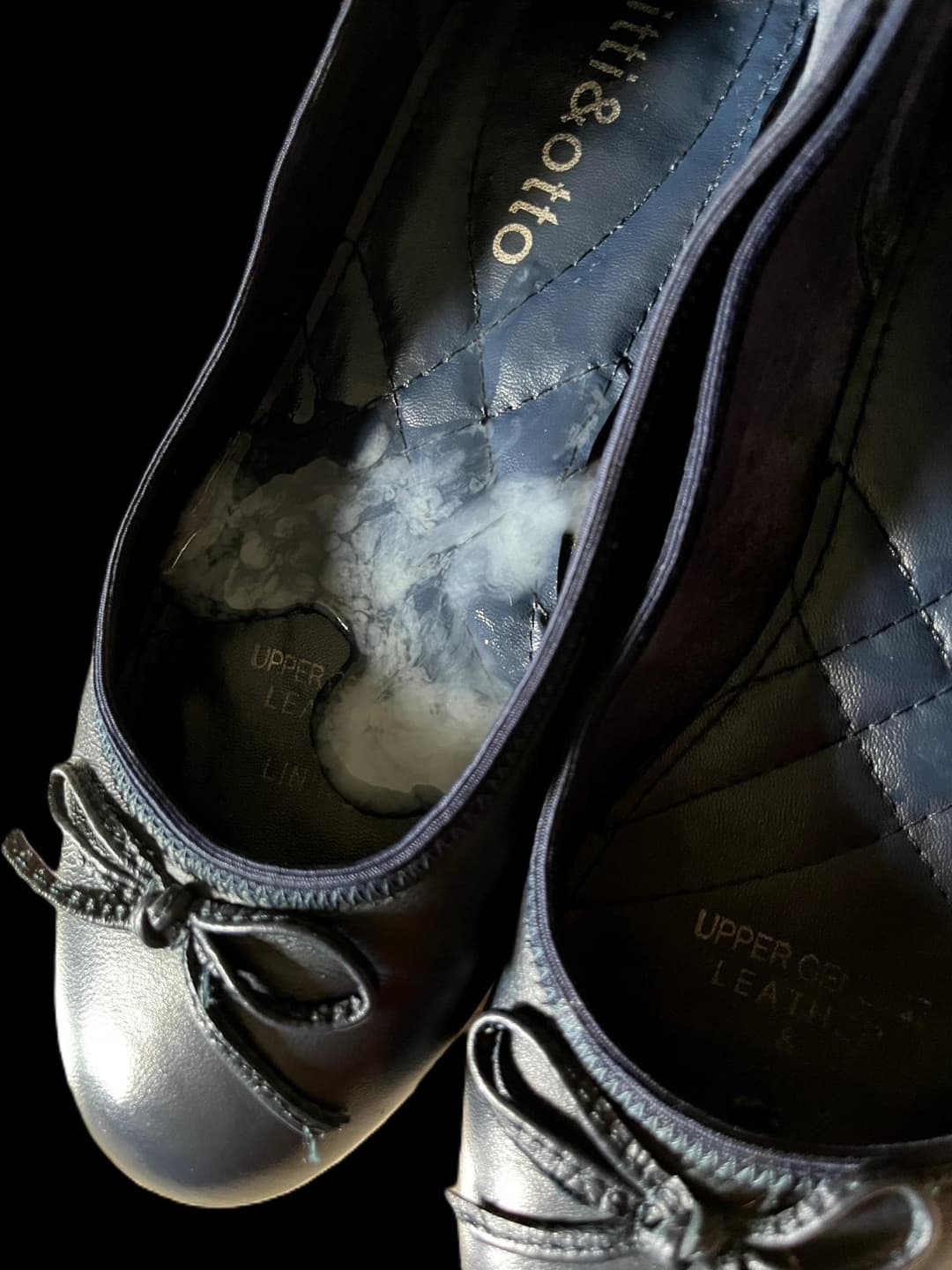 Emptying cum into shoes