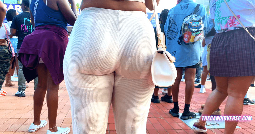 Full White Milky Leggings & Hot Tight Blue Leggings on Blonde Latina