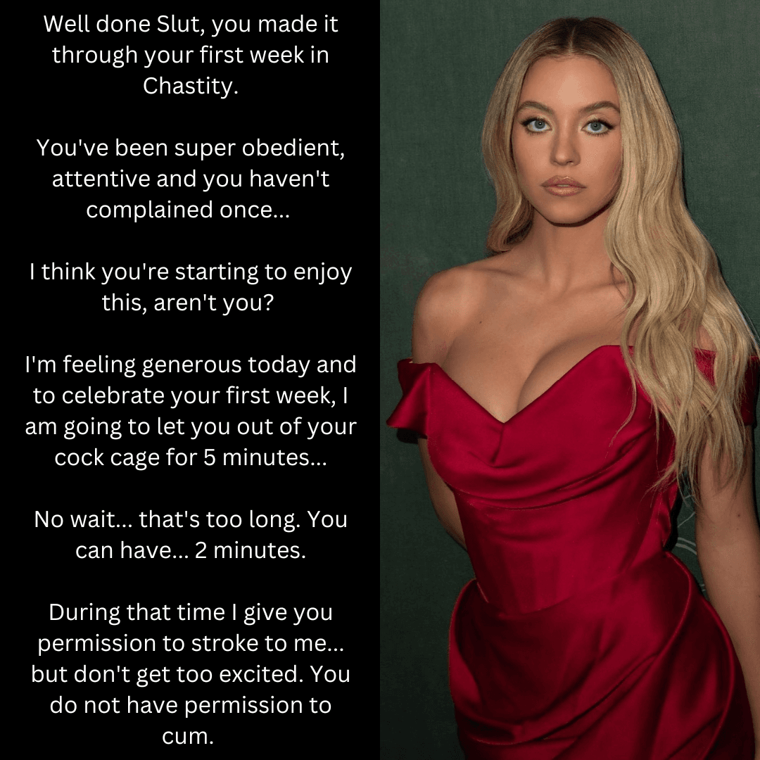 Sydney Sweeney Femdom Princess JOI Story Part 2 - chastity / sissy