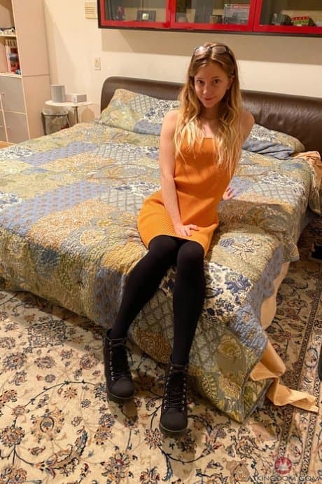 Little teenage vixen Riley Star flaunting her meaty pussy and asshole up c