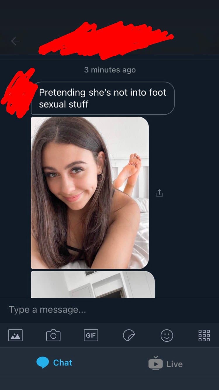 Kik footslut shows her feet everywhere subtlety to get views and popularity on social media
