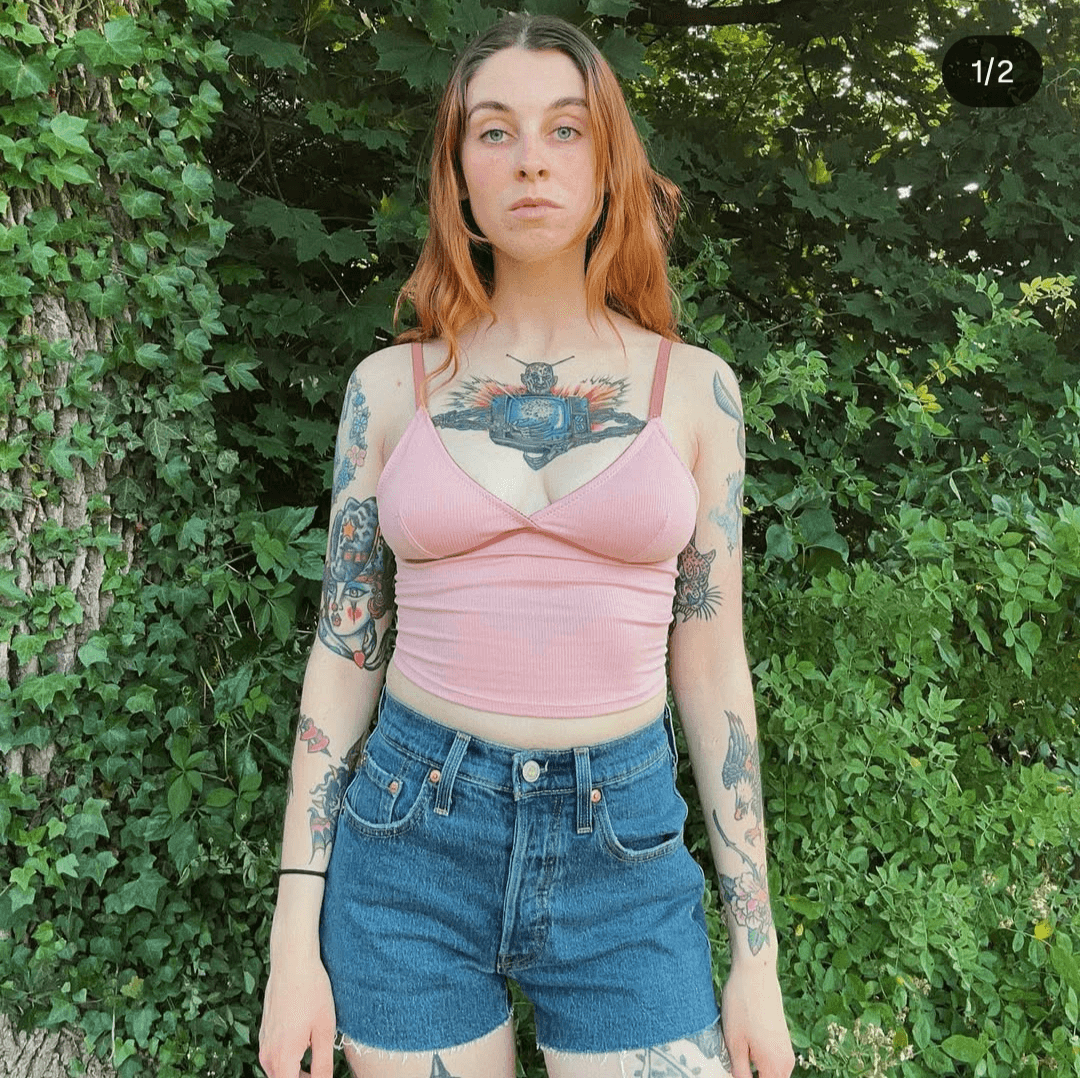 Click to view full size Great thick ass on this stupid slut. She barely smiles tho. Maybe a dick in her mouth will fix that.