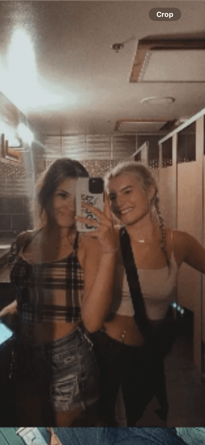 Sad watching the blonde join her friend making out by pulling his cock out in front of me