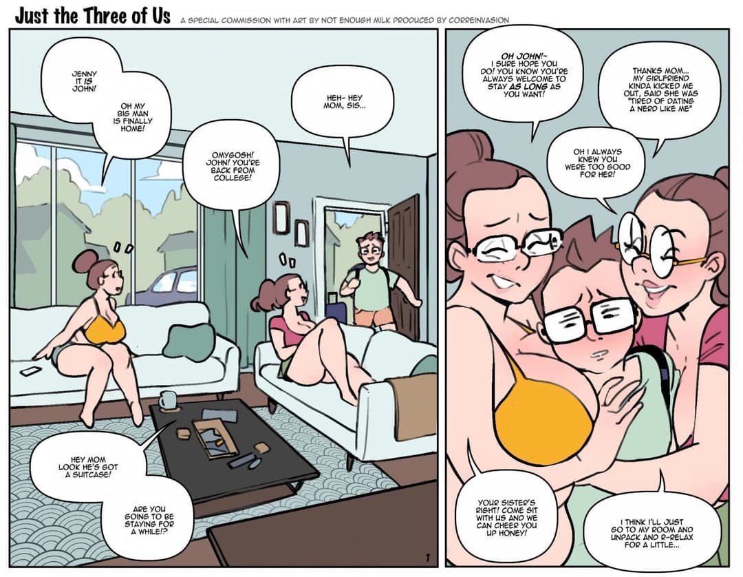 [comic] son fucks his mom and sister (english - español)