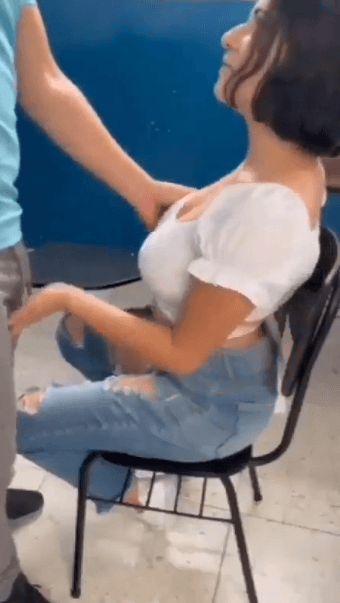 Big tits teacher sucks and fucks with student