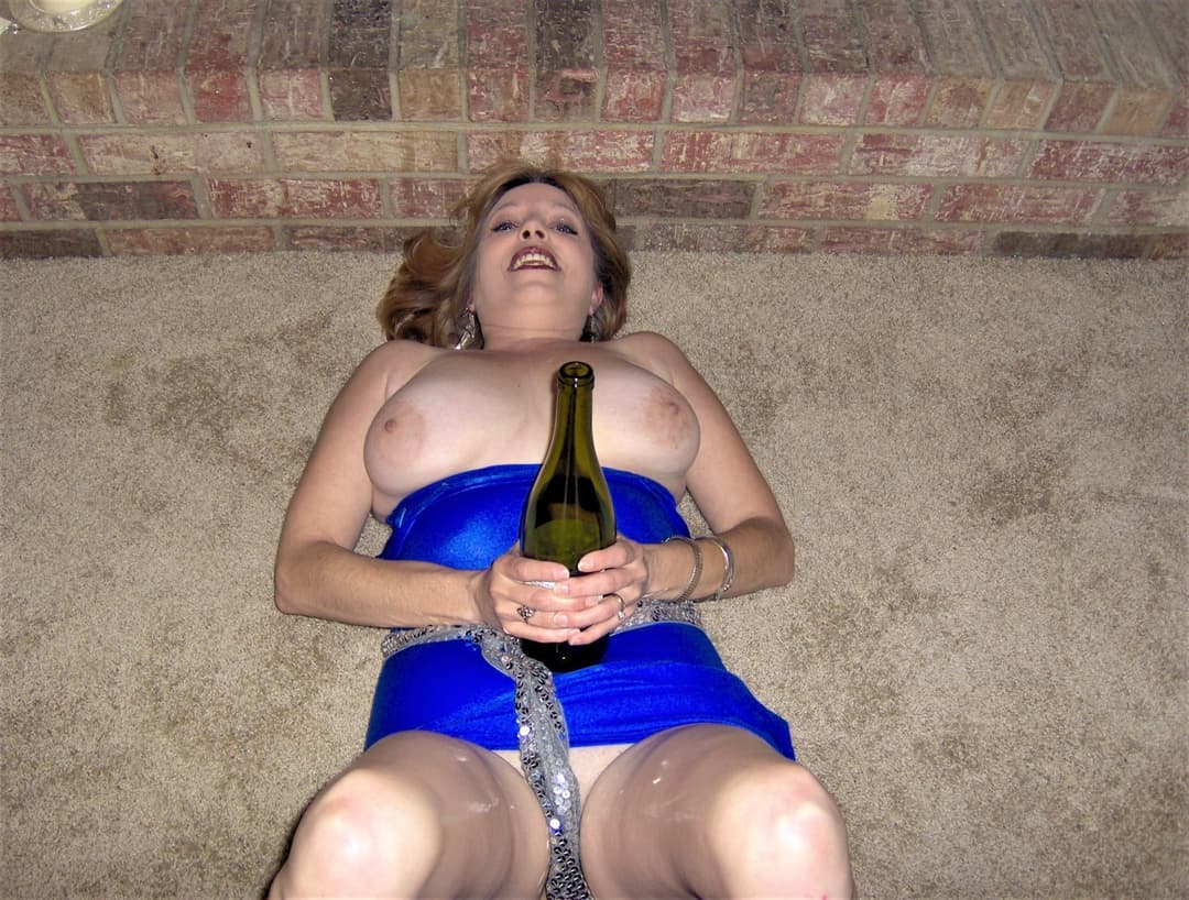 Pamela and the wine bottle