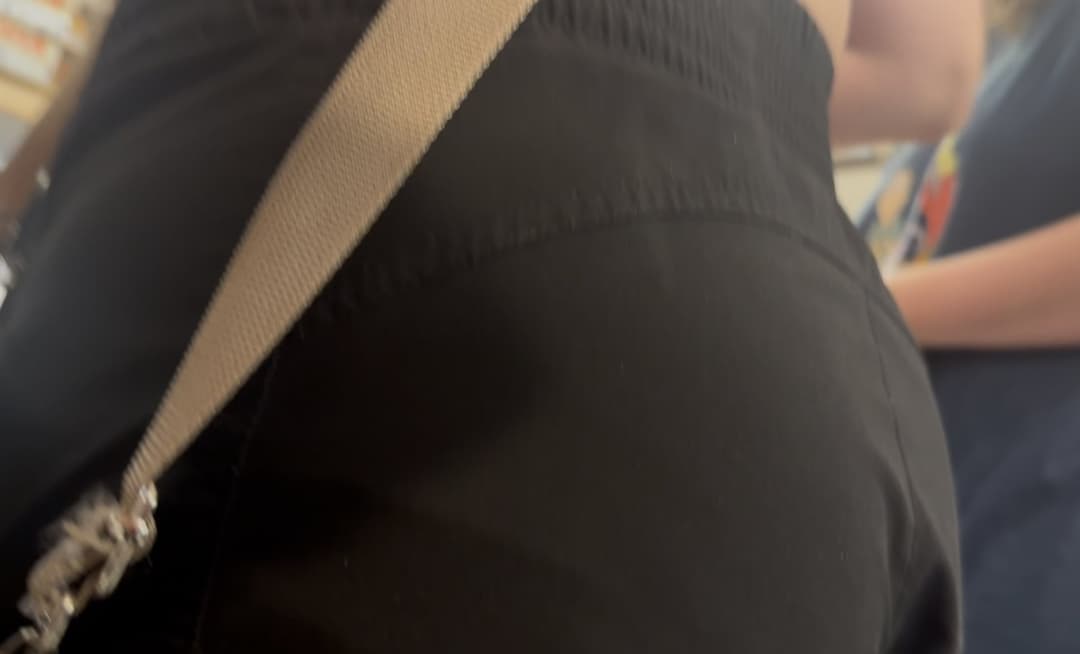 blonde irl wearing pink panties under her shorts