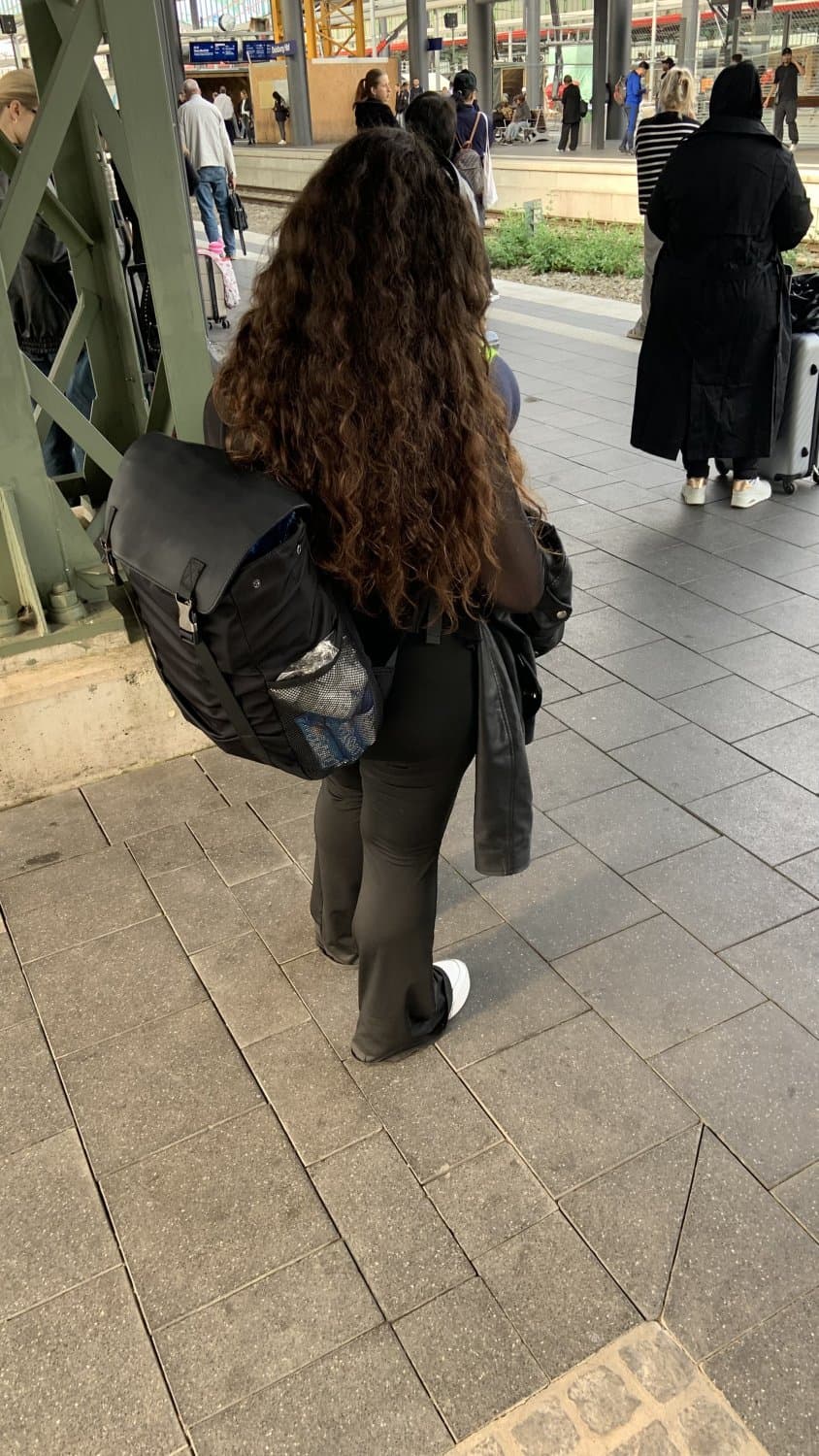 Small girl, fat ass, german slut at train Station, creepshot big ass