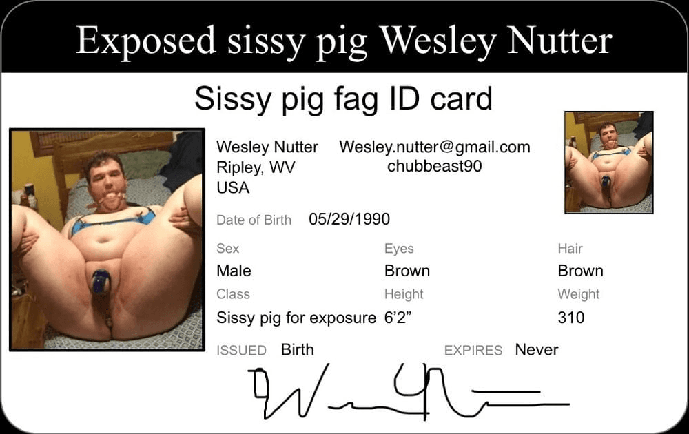 Wesley Nutter fat ugly pig faggot from Ripley WV public domain exposure