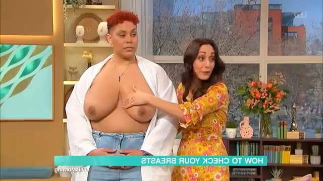 Click to view full size British Morning Show Big Breasts Exam