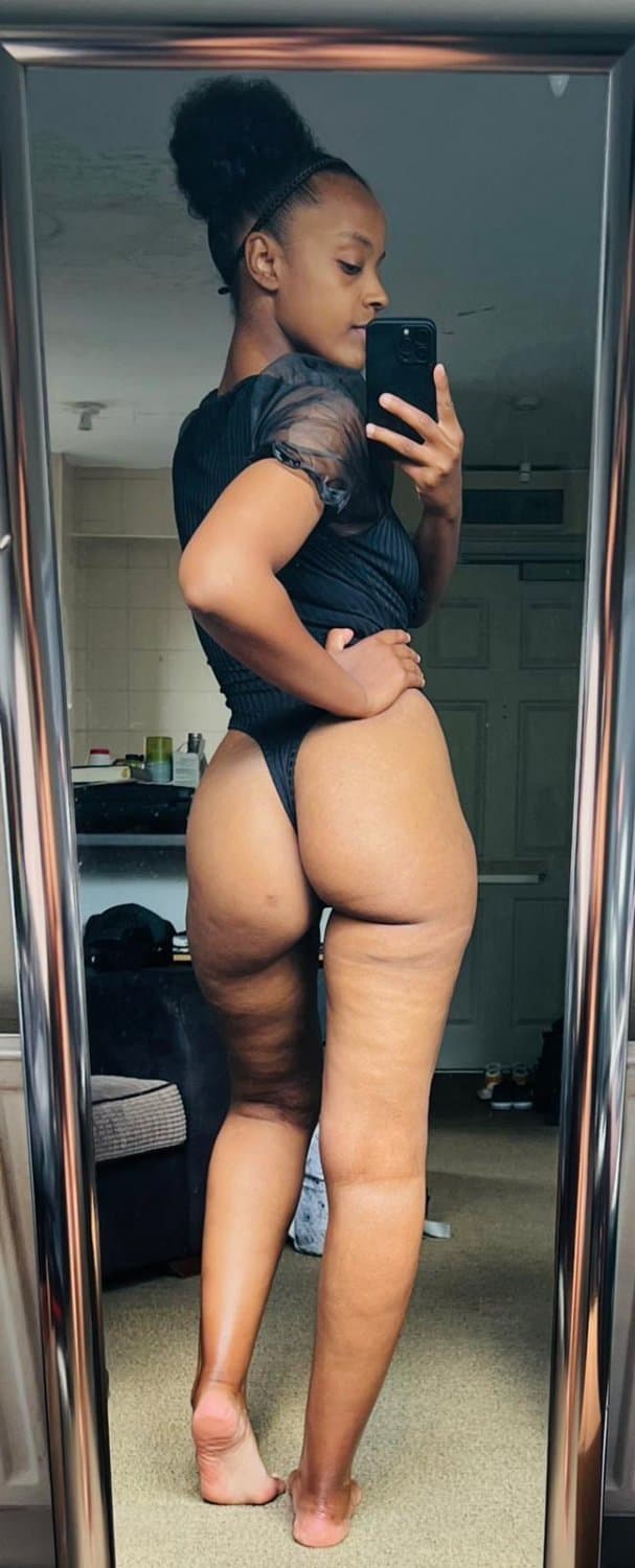 Delicious chocolate Somali muslim girl laid bare naked pussy and ass