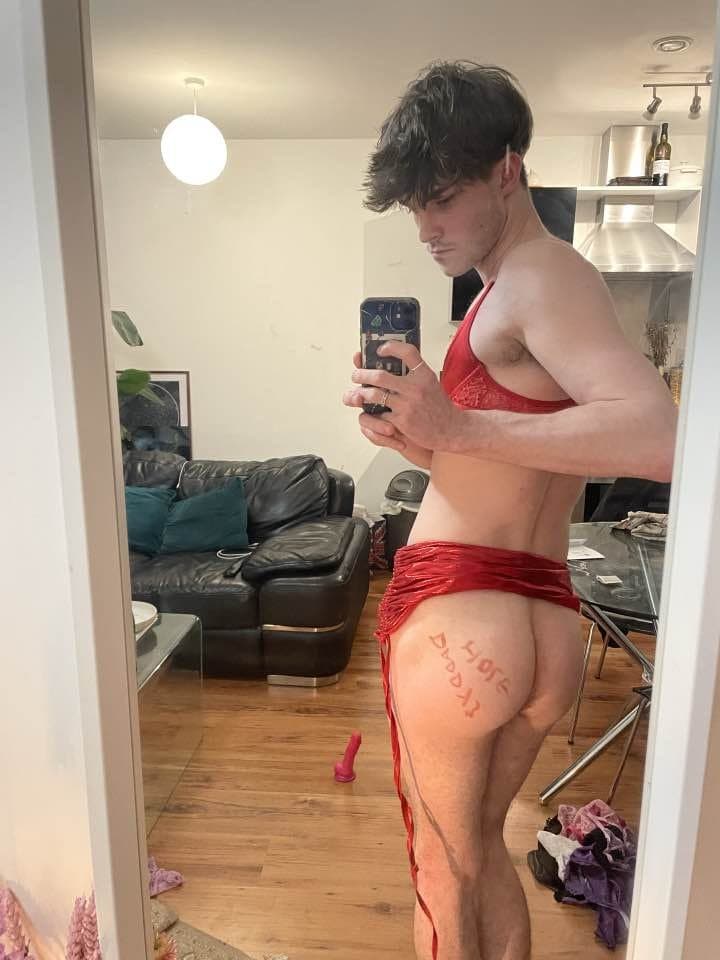 Sissy is addicted to dressing up in girlfriends lingerie and being a filthy slut