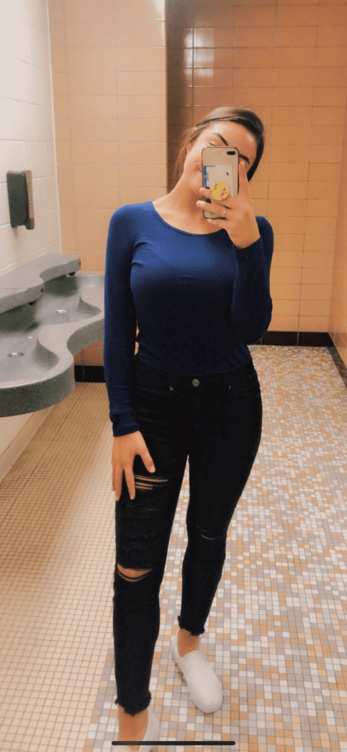 Friends stepsister (23) grew up with big boobs