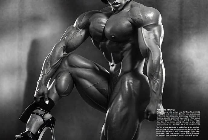 Bodybuilding strip at the women only club, she is the muscle dream of every girl