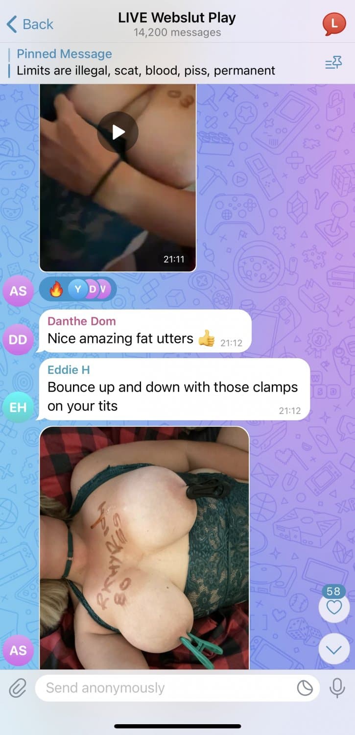 Made my fat obedient PIG perform in my Telegram group as a free use webwhore ??❌?‍???