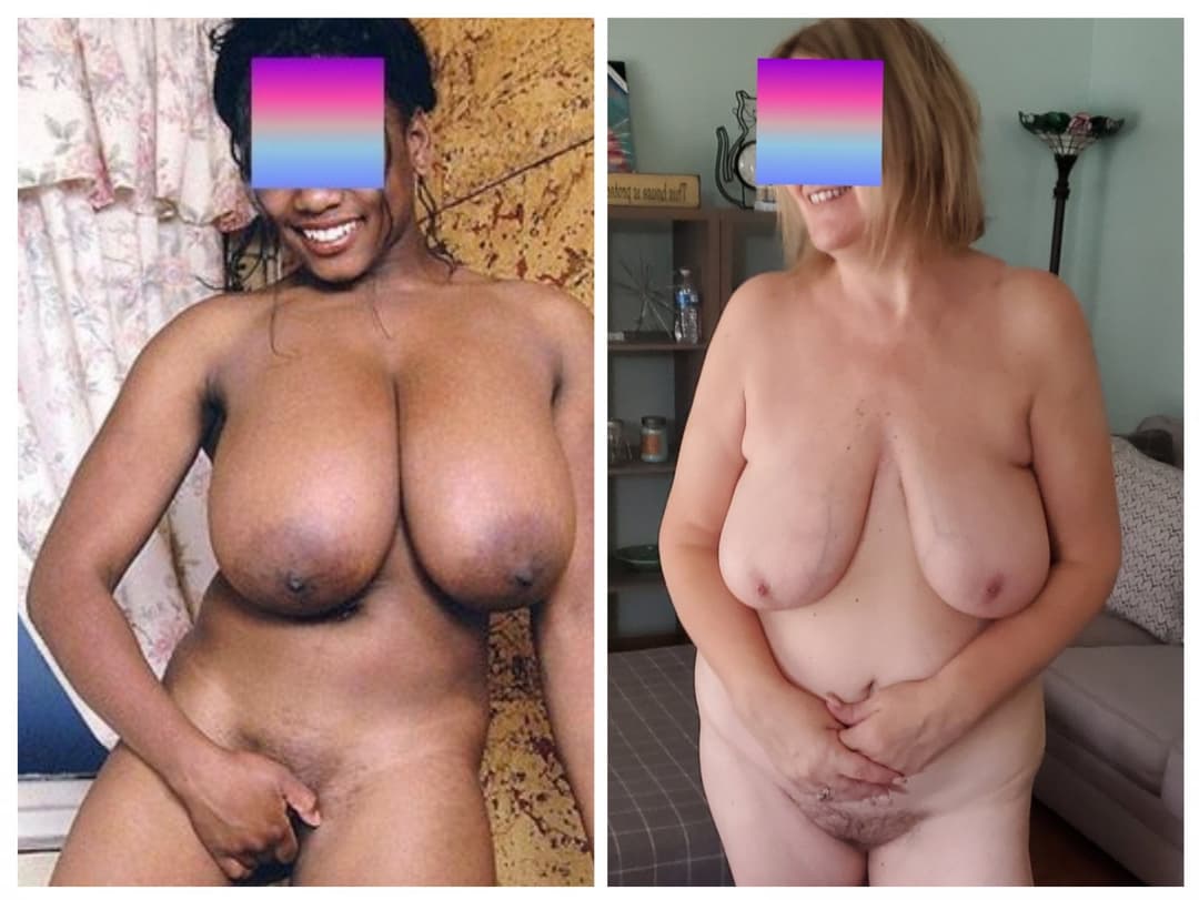 COLLAGE side by side comparison with some of the BIGGEST BLACK BOOBS on erome