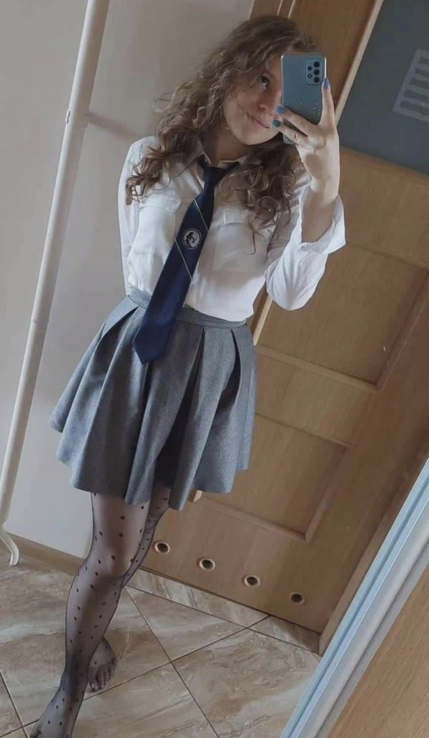 Kasia +18 Polish Dumb Whore in sexy schoolgirl outfit