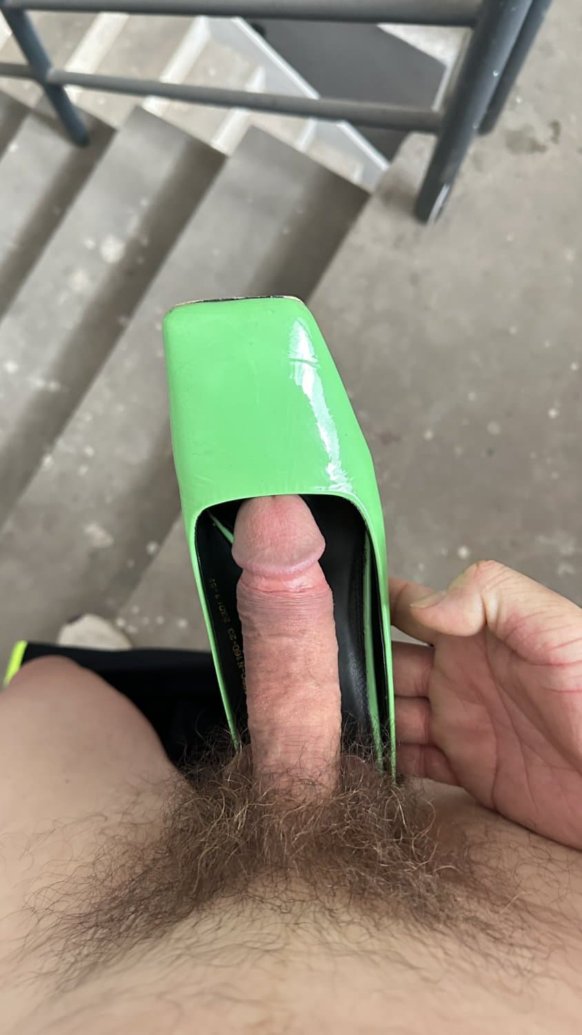 Cock & cum into asian shoes