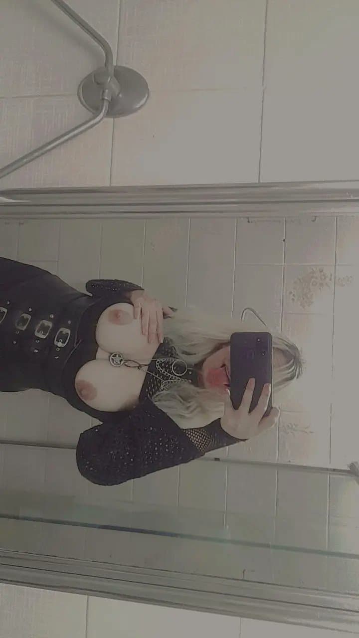 Milky babe with colored hair