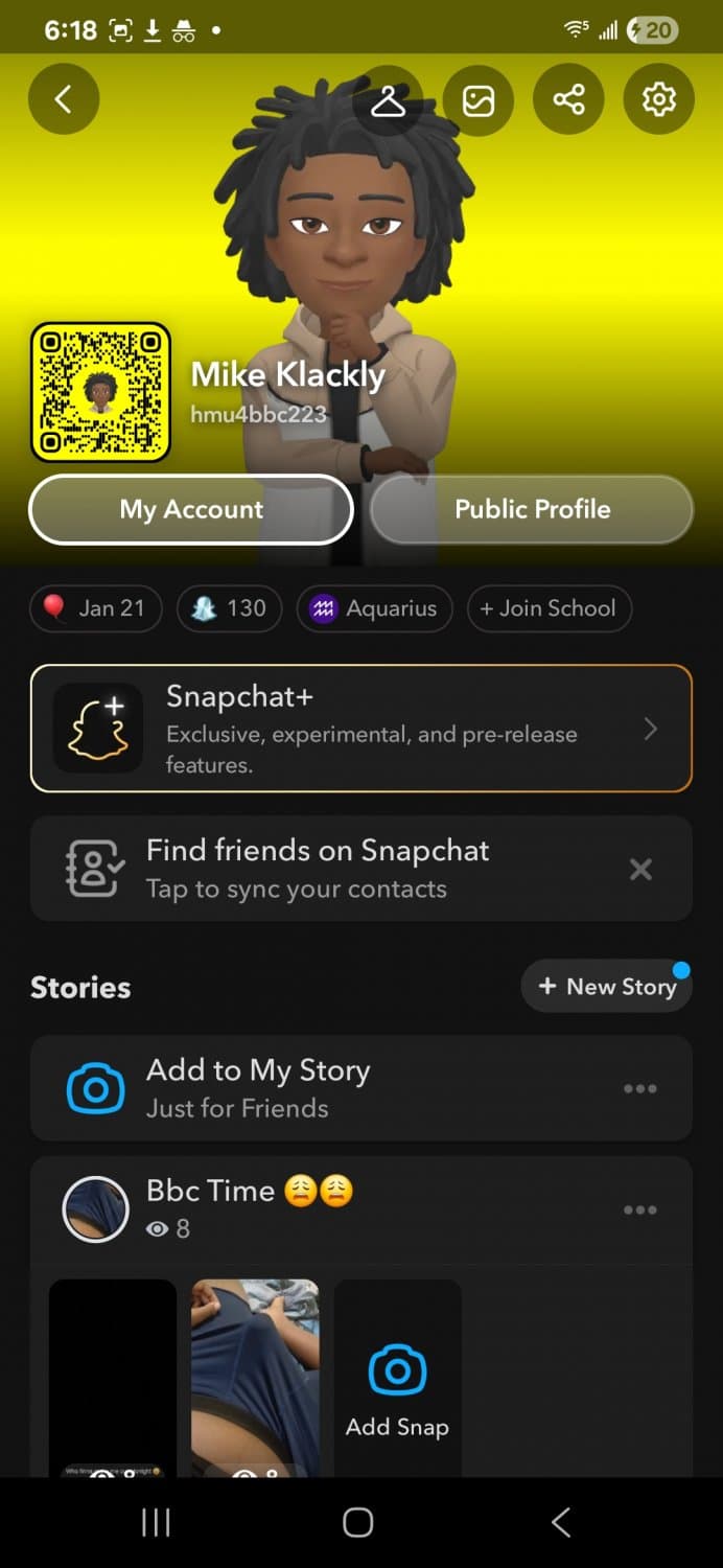 First snap got banned add me over here