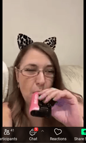 Kitty Kat with ears nerdy vaping slut