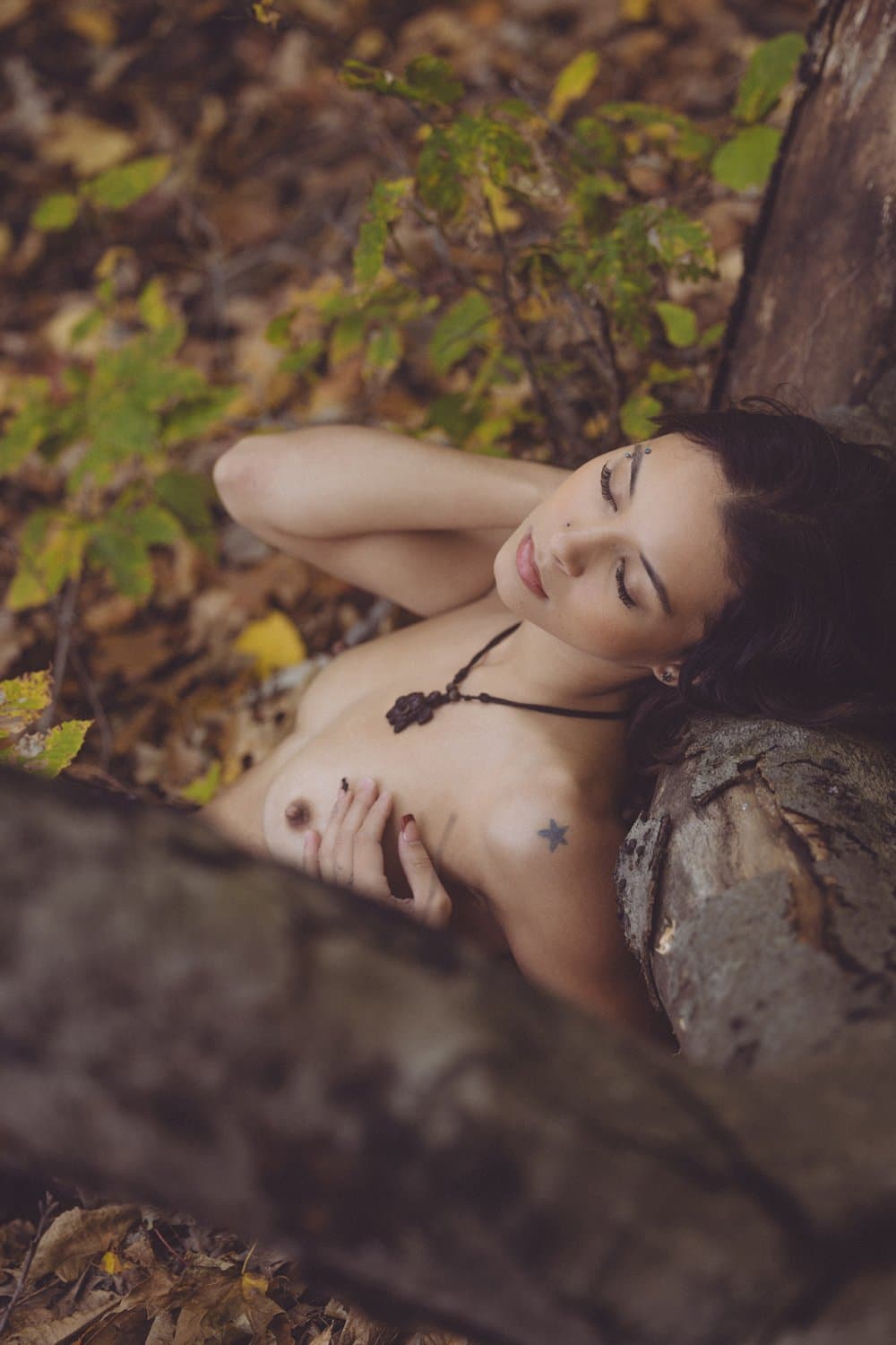 Sabrina Haze a.k.a. Chiyuki Haze from Michigan naked in the woods