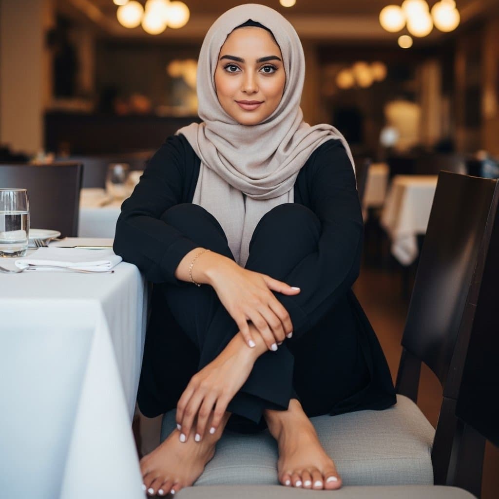 Hijabi Arab feet and spit compilation