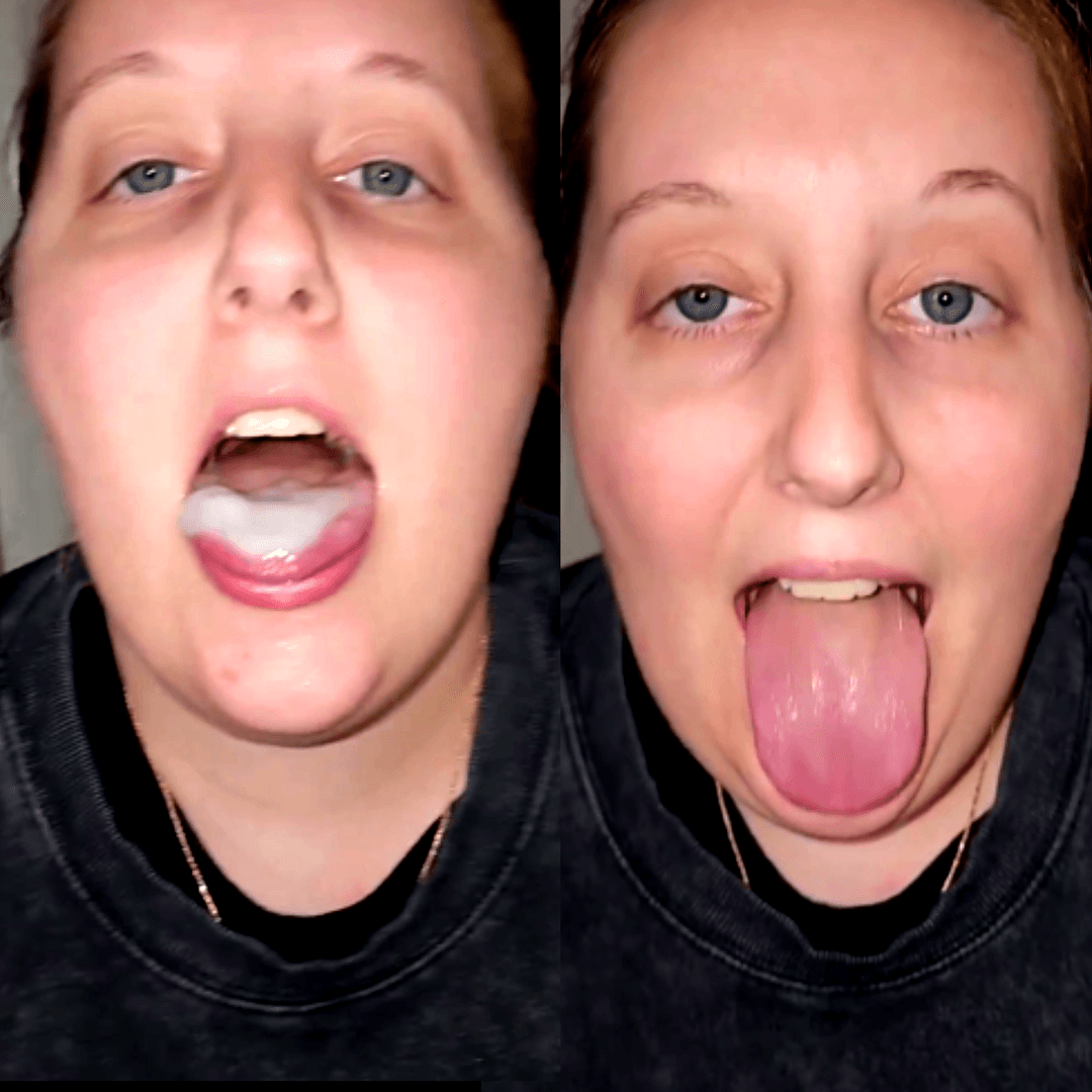 BBC Lover does a magic trick with a mouthful of cum chunks! ?