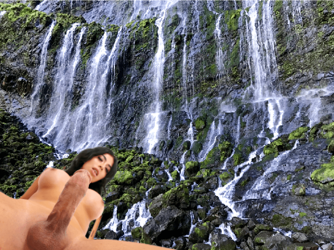 Sexy Brunette TS Avery Lust & The Gushing Waterfalls Of Mt. Waialeale
