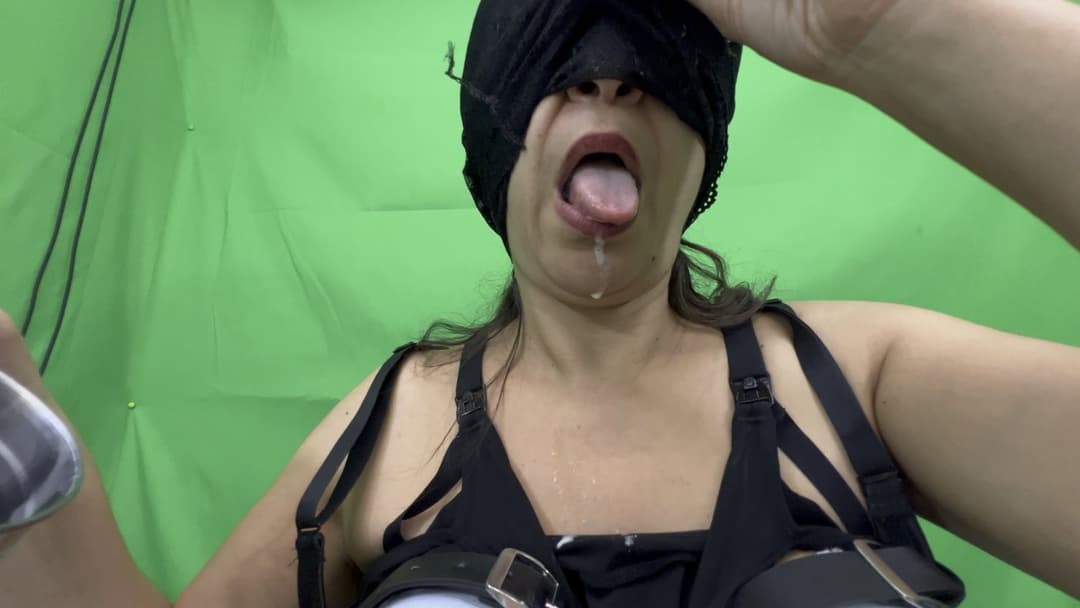 Hucow drinks her milk from goat milk machine