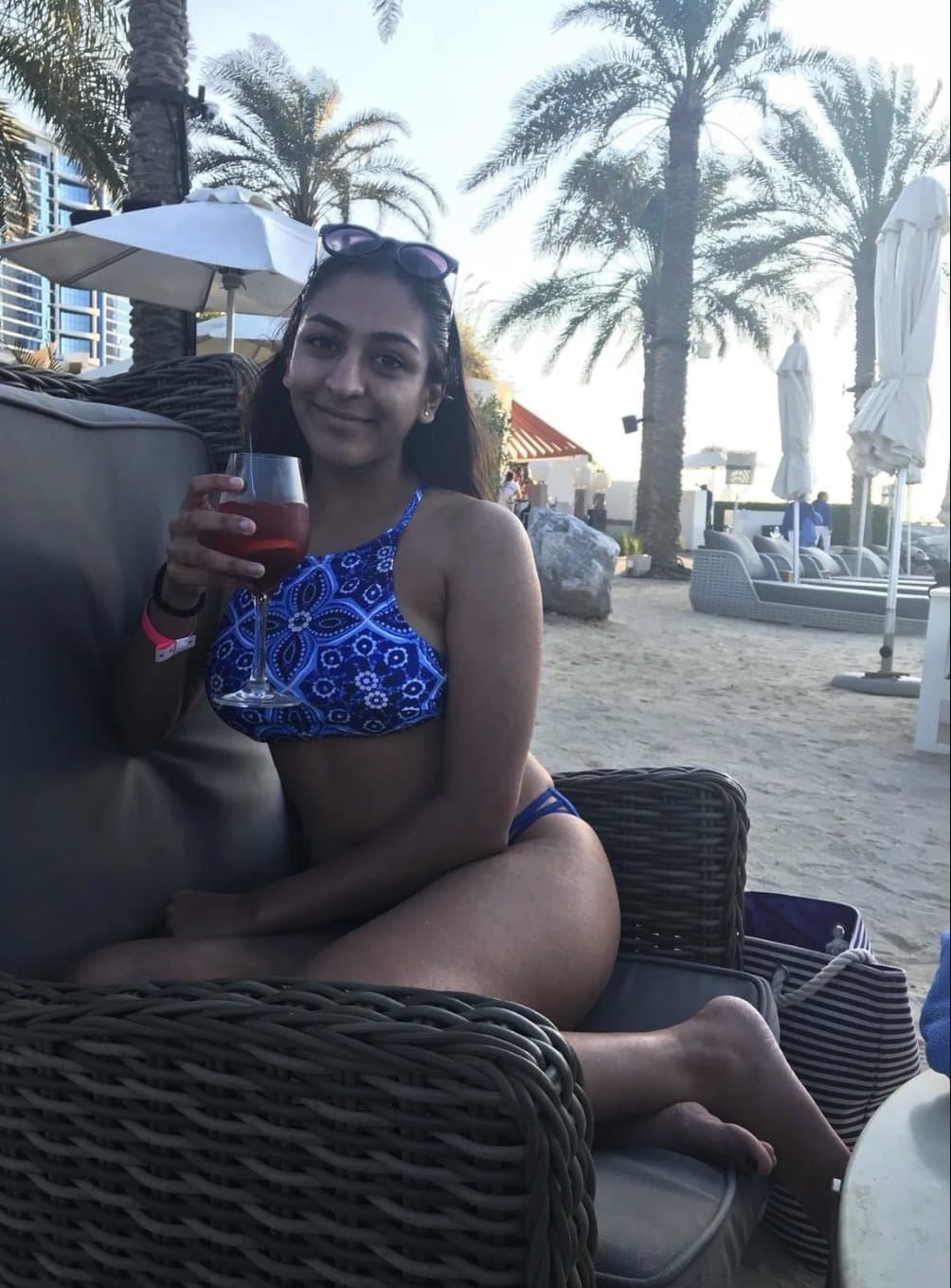 Cute college girl with amazing smile and amazing body