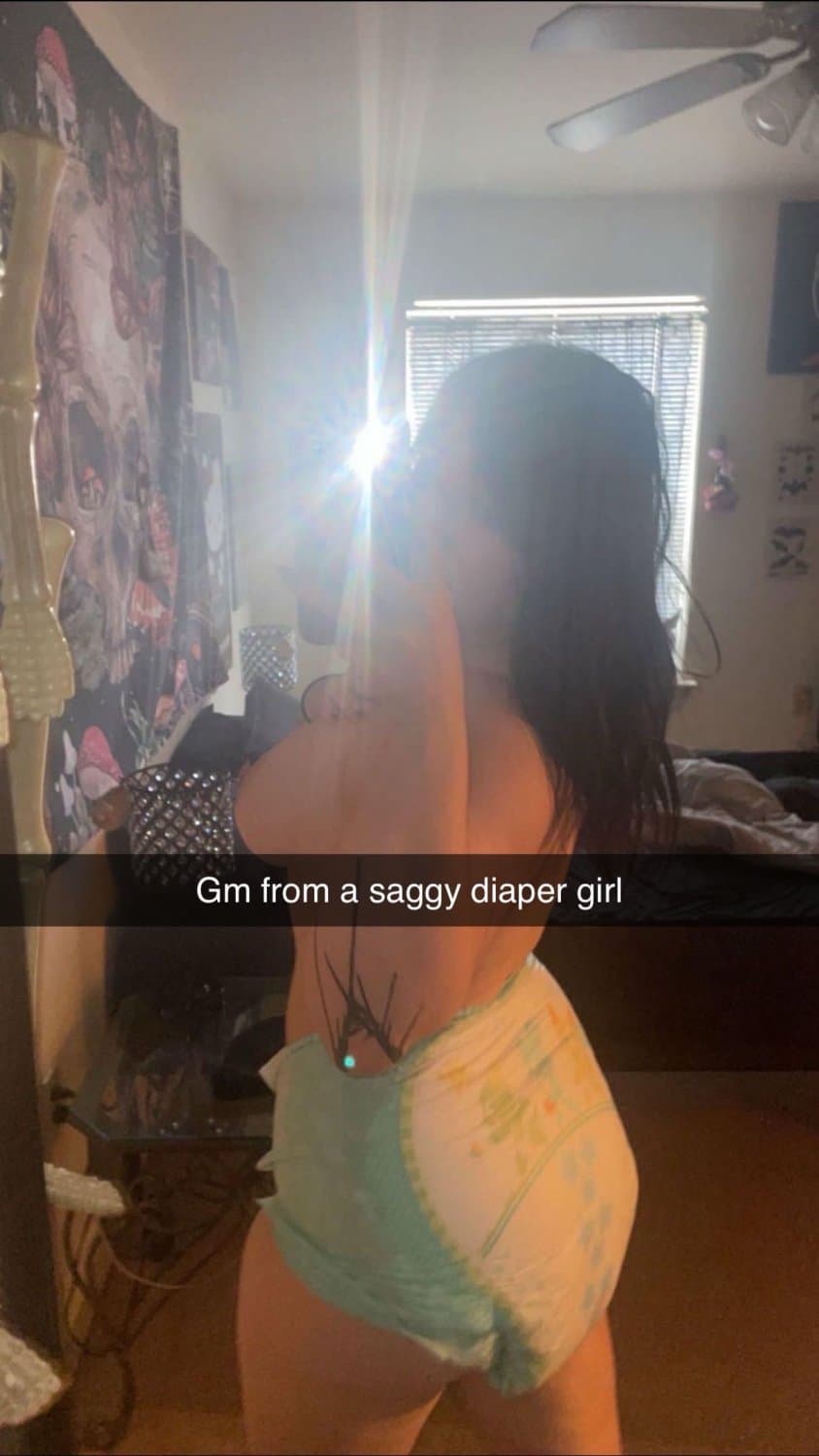 Shy college teen shows how full she makes her diapers