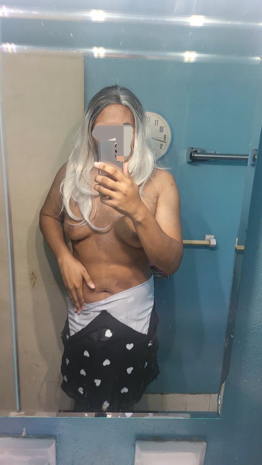 Ebony Crossdresser Striptease