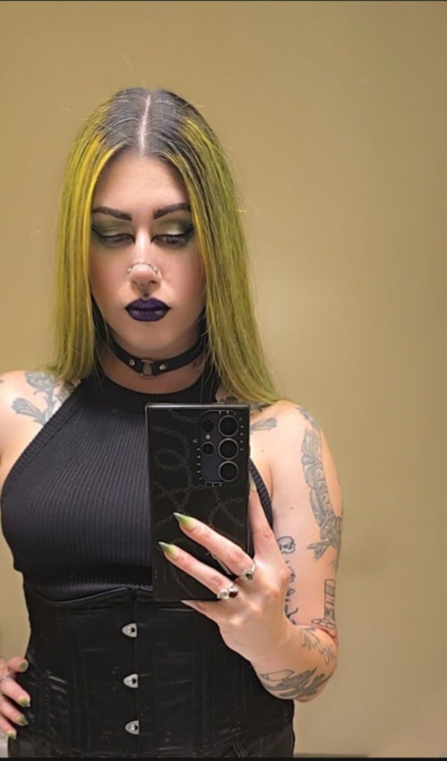 Heavily Tattooed Goth Girl
